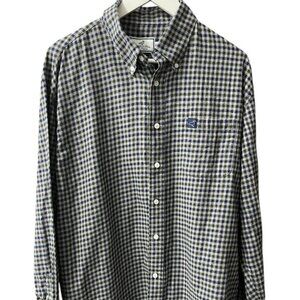 Properly Tied Flannel Classic Fit Moss Green Navy Blue Button Up Shirt Men's XL